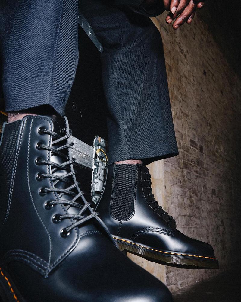 Dr Martens 1460 Harper Smooth Lær Snørestøvletter Herre Svarte | Norge 293YXF